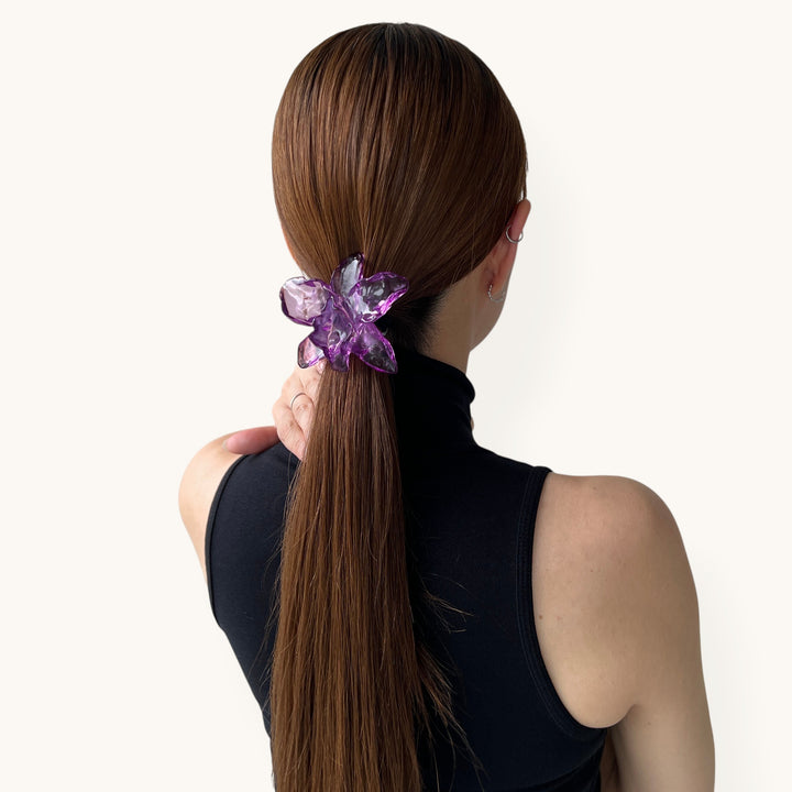 THE HAIR BAR TOKYOのパープルカラーのオーキッドモチーフが美しいルーサイト製ヘアポニー