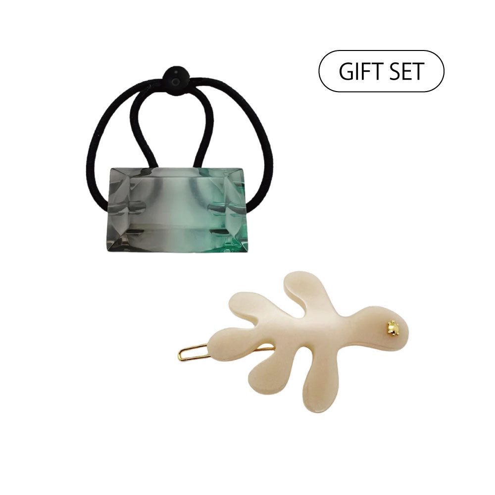 WEB限定GIFT SET/ミディアムジェムポニー+コート ダ ジュール クリップ セット