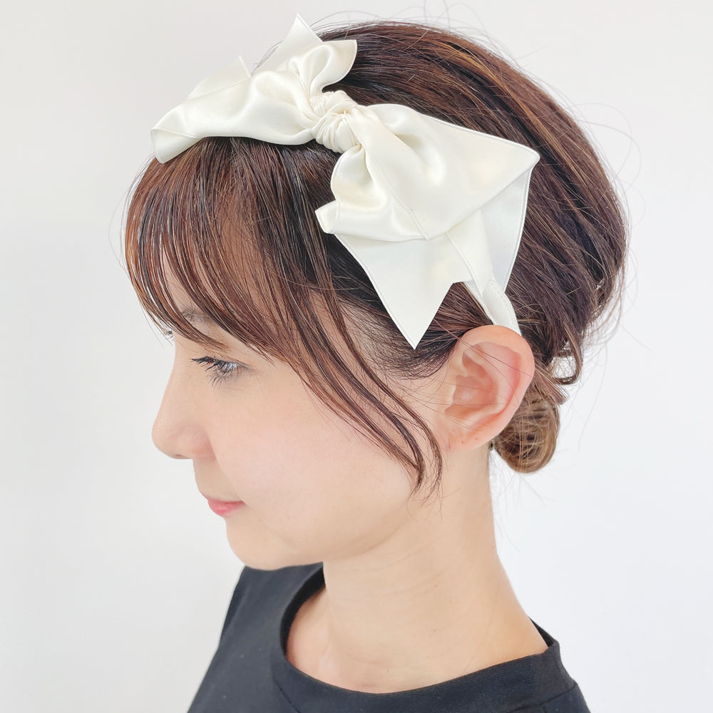 BRIDAL SATIN DOUBLE SIDE BOW HEADBAND/ブライダル サテン ダブルボウ